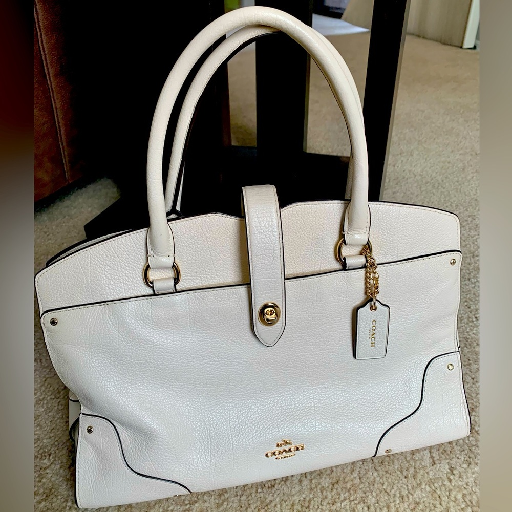 Coach Mercer Satchel Pebble Grain Leather Chrissy Teigen